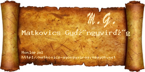 Matkovics Gyöngyvirág névjegykártya